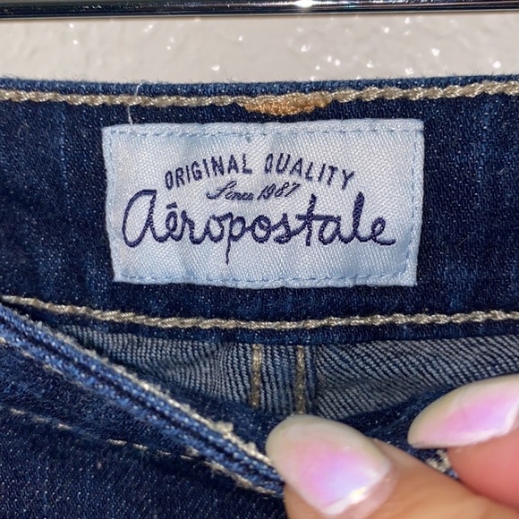 Aeropostale Dark Wash Cuffed Hem Bermuda Shorts - Picture 5 of 9